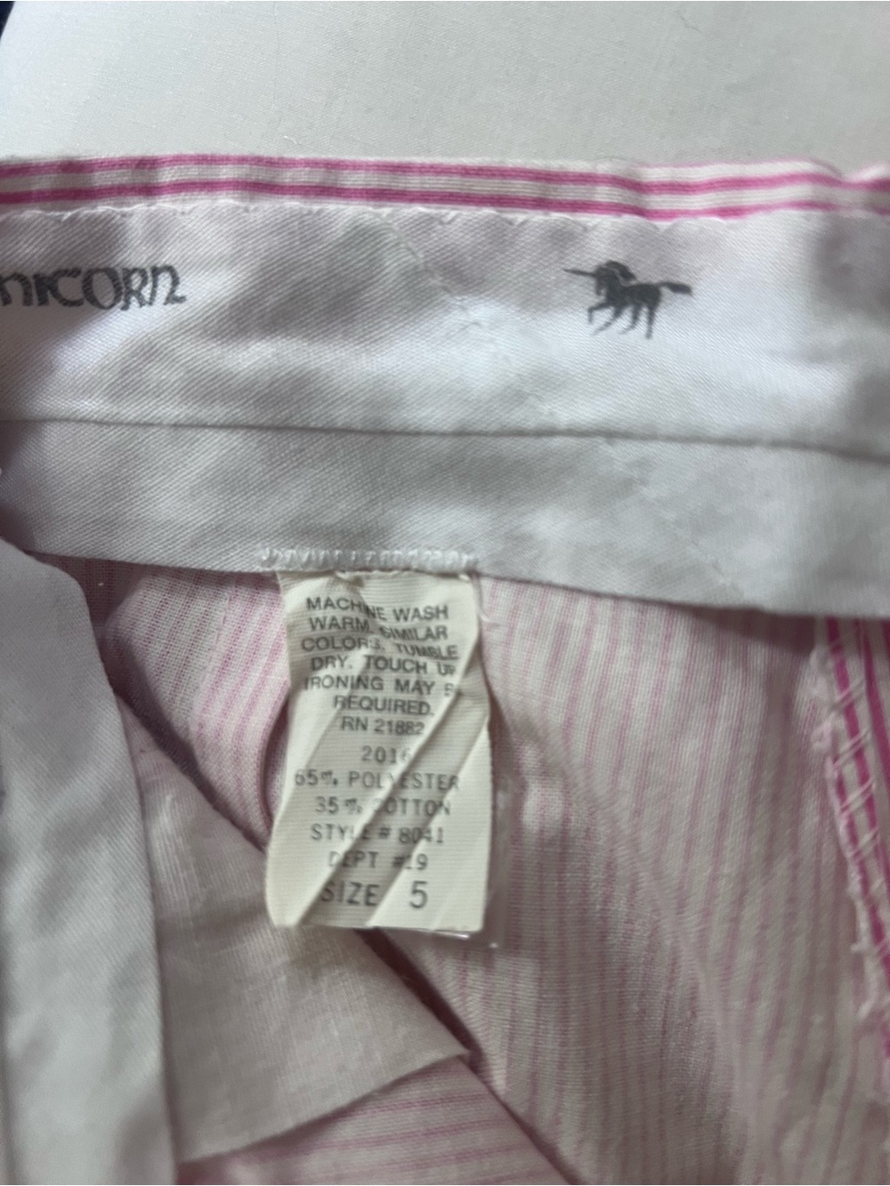 Silver Unicorn Sears vintage Pink Striped Pants 80s 5/6 - Picture 4 of 4